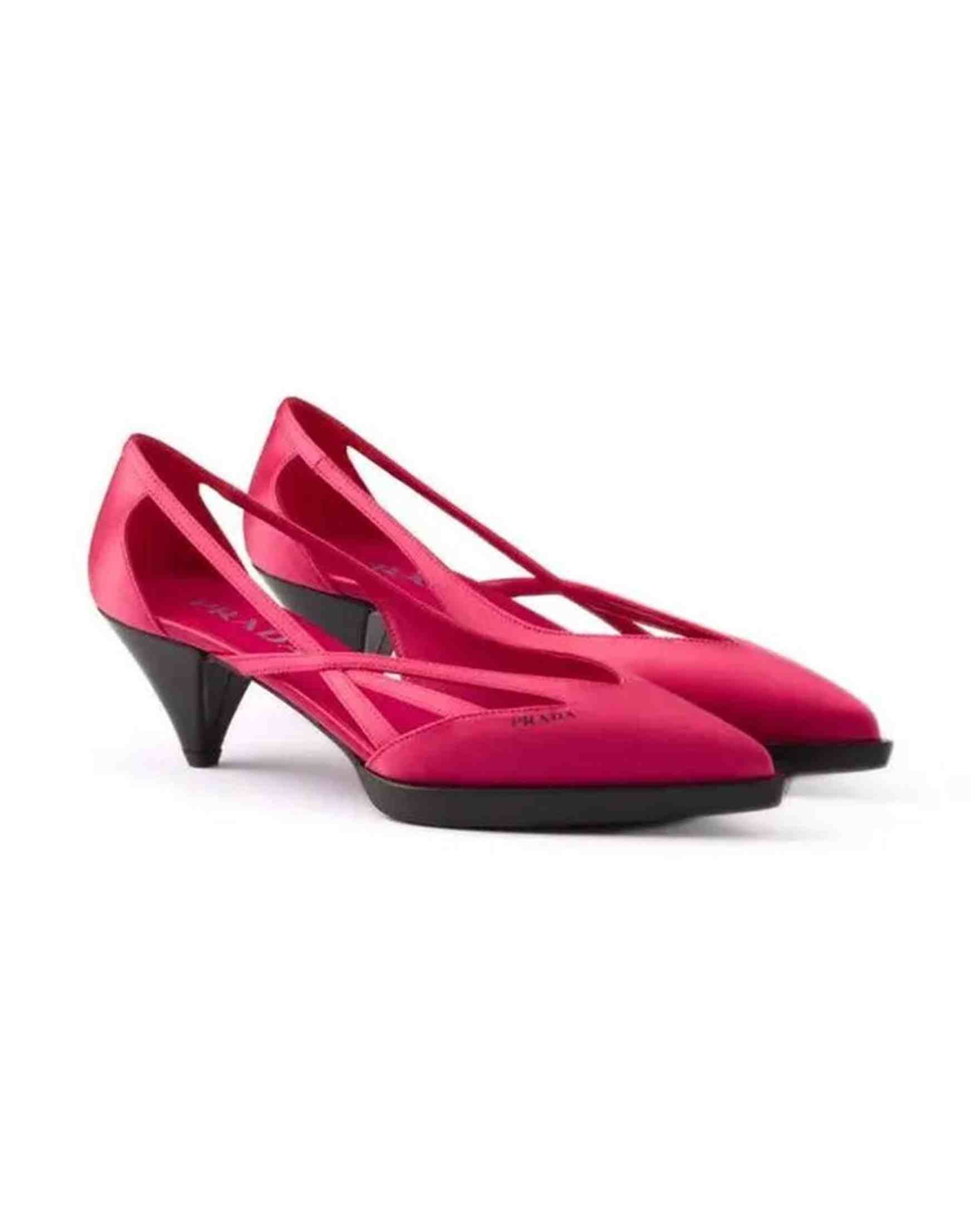 Prada Satin 55Mm Cut Out Pumps Glam Steals