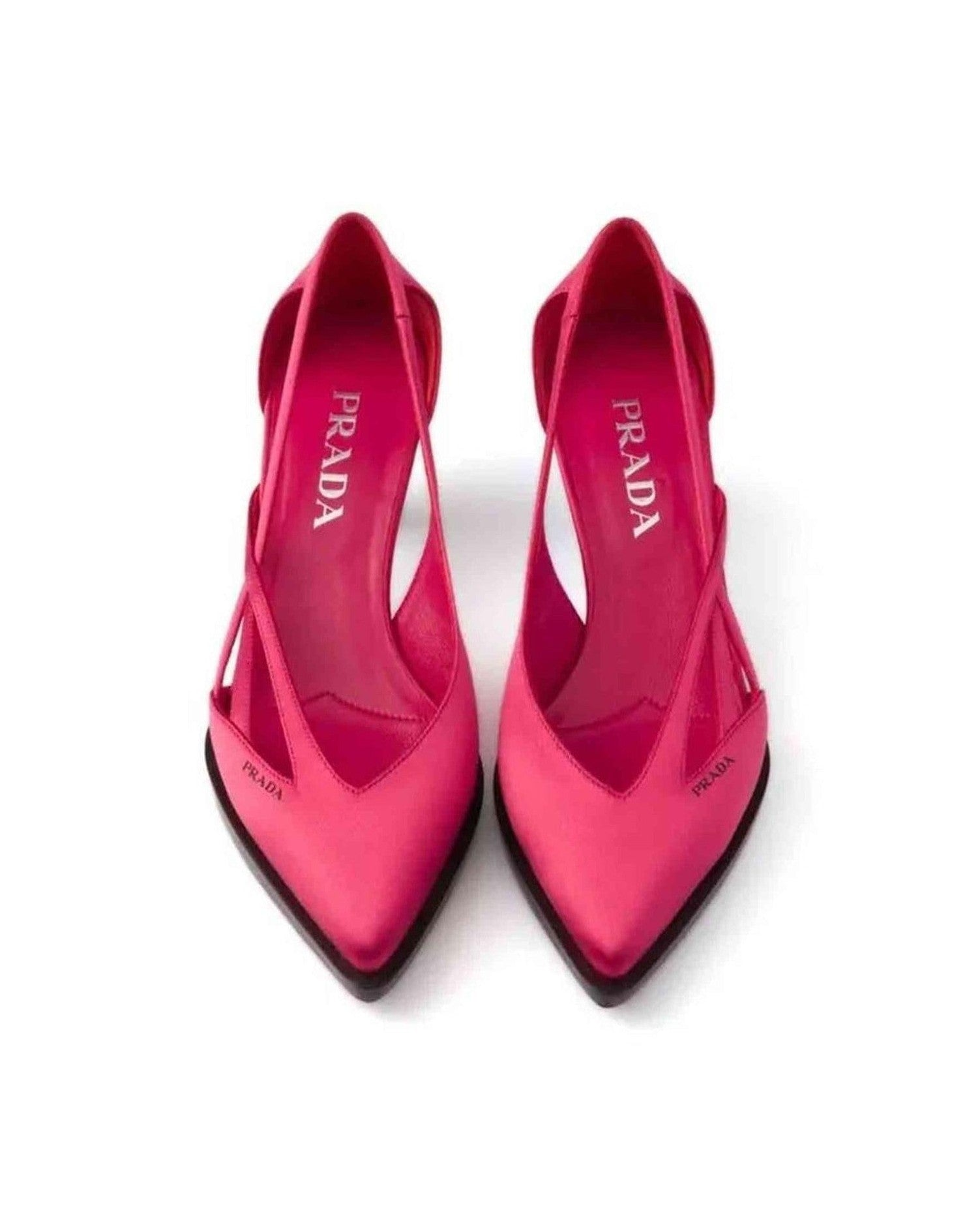 Prada Satin 55Mm Cut Out Pumps Glam Steals