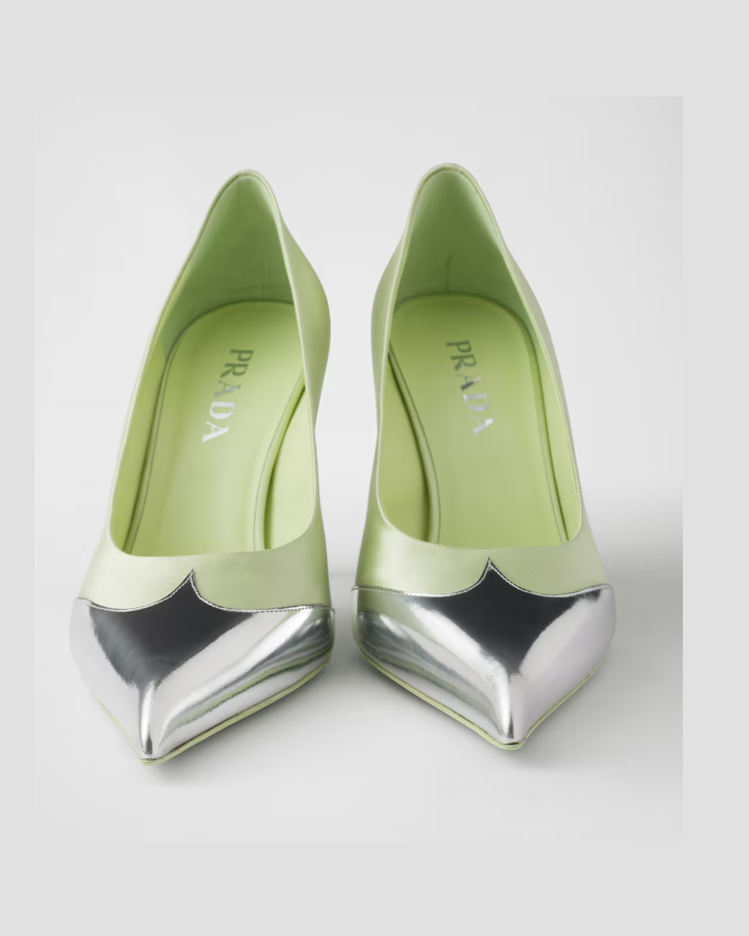Prada Satin And Metallic Leather Pumps Glam Steals