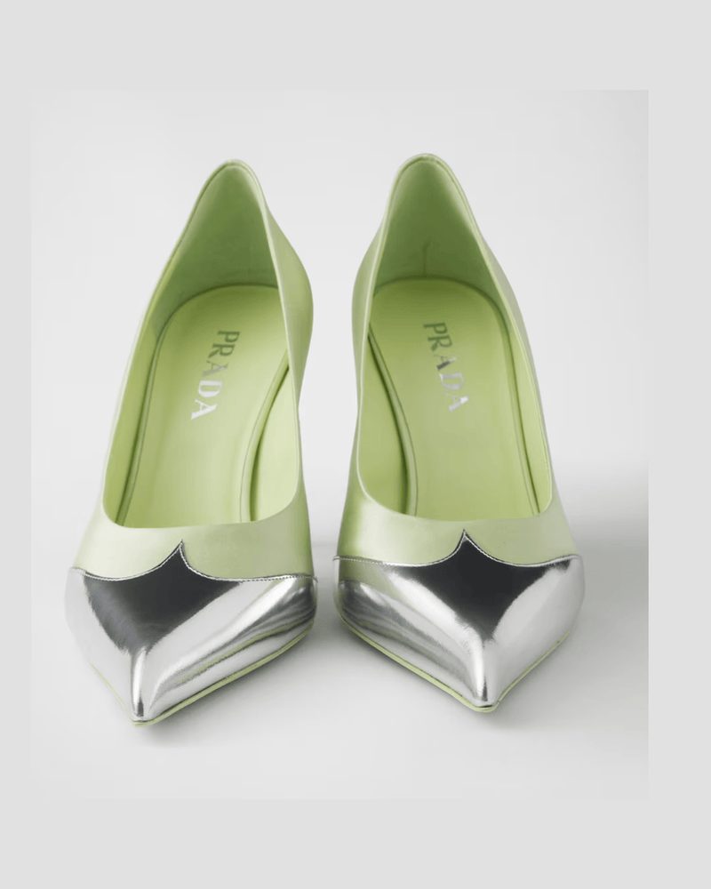 Prada Satin And Metallic Leather Pumps Glam Steals