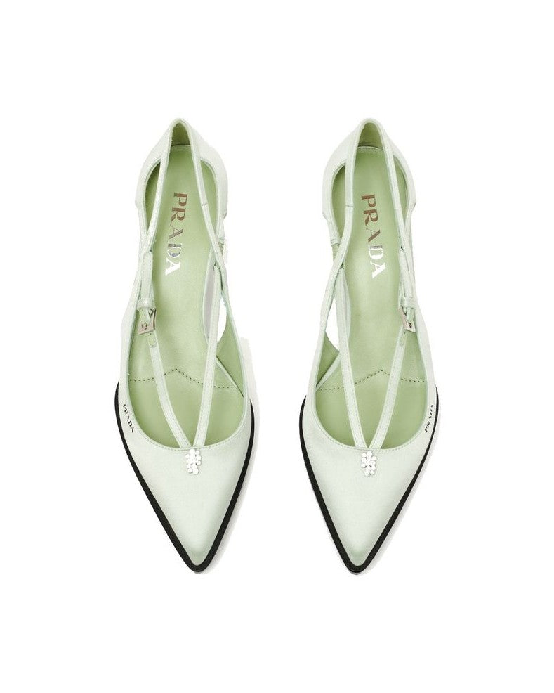 Prada Silk Mid Heel Pumps 