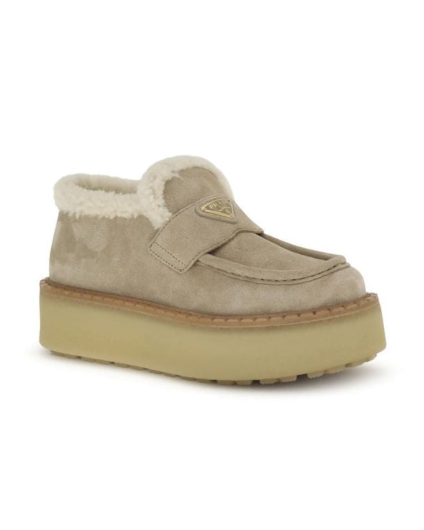 Prada Suede Loafers with shearling Glam Steals