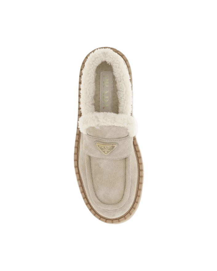 Prada Suede Loafers with shearling Glam Steals
