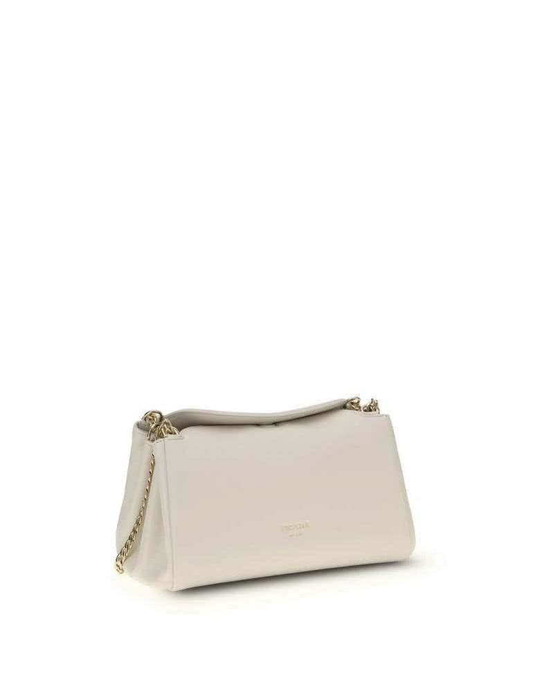 Prada White Calf Leather Bos Taurus Shoulder Bag 