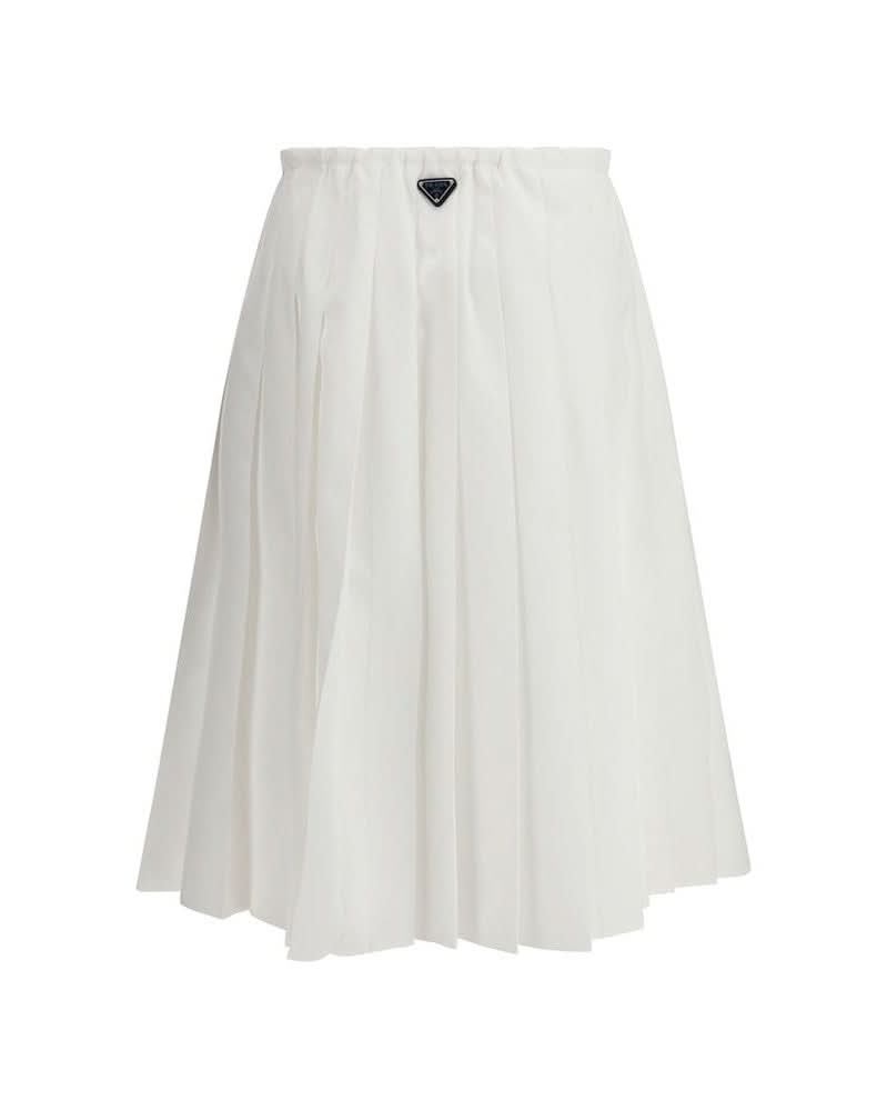 Prada White Cotton Long Skirt For Women | Glam Steals