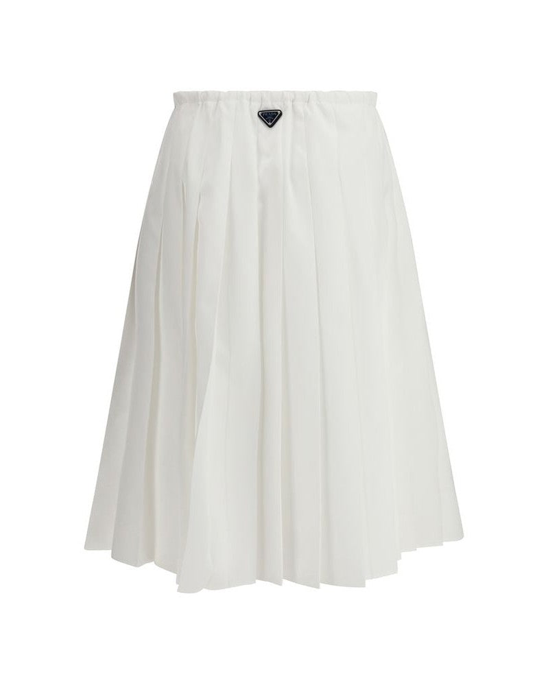 Prada White Cotton Long Skirt Skirts