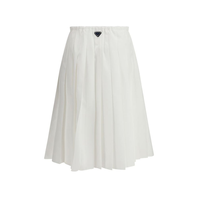 Prada White Cotton Long Skirt Glam Steals