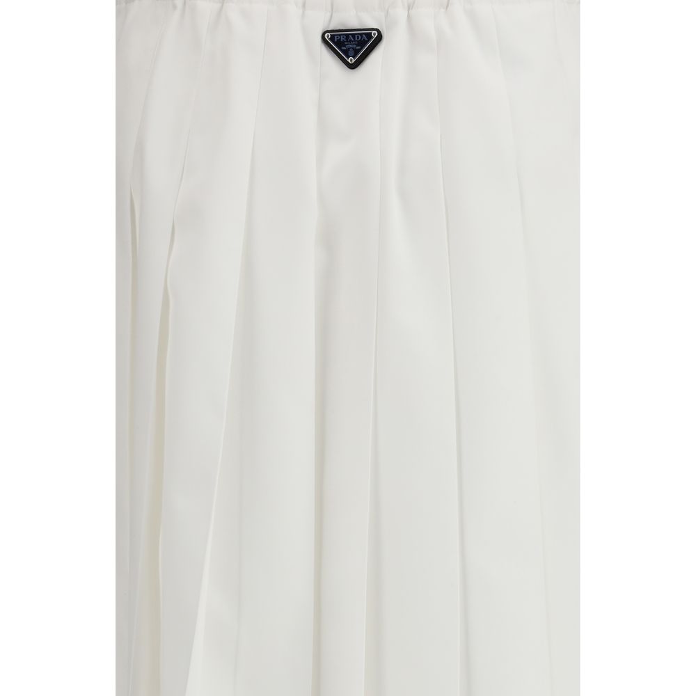 Prada White Cotton Long Skirt Glam Steals