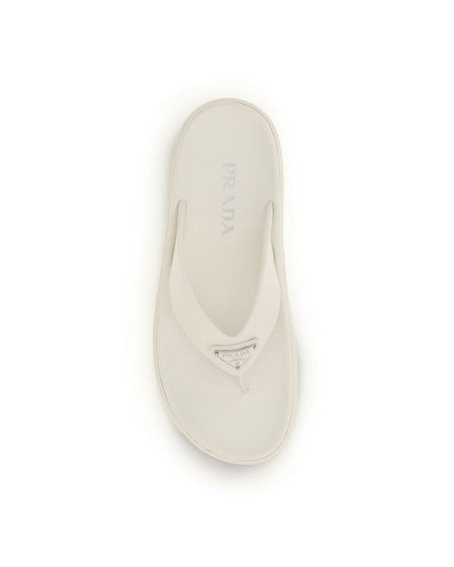 Prada White Rubber Flip Flop Sandals Glam Steals