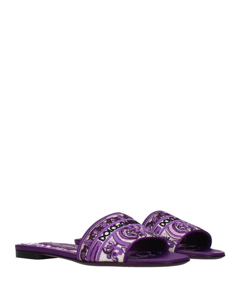 Purple Fabric Slippers Glam Steals