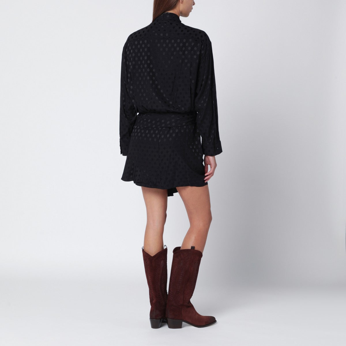 ISABEL MARANT Black polka-dot silk-blend dress Glam Steals