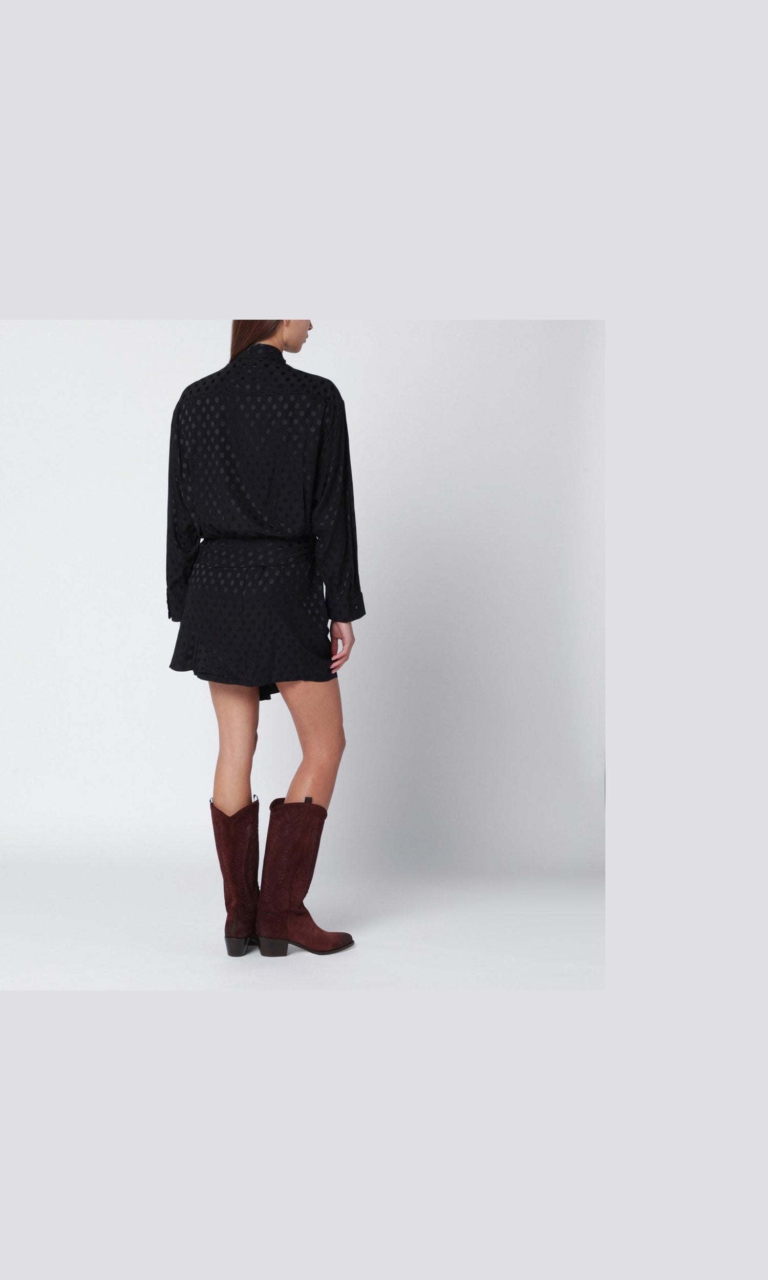 ISABEL MARANT Black polka-dot silk-blend dress Glam Steals