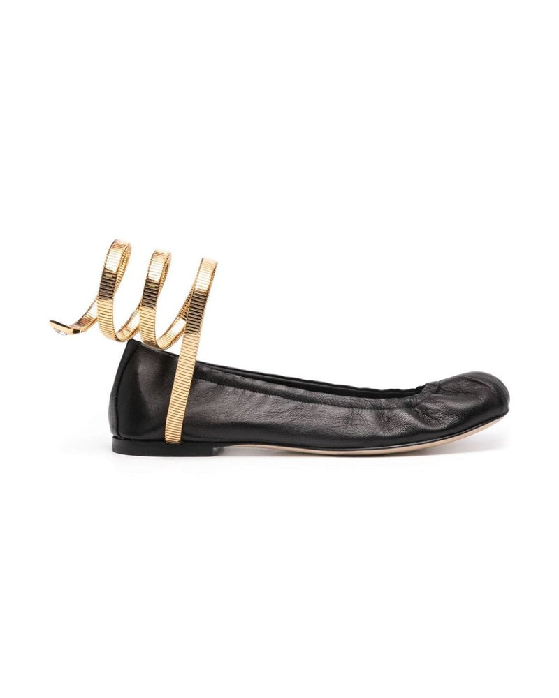 René Caovilla Black Flat Shoes Glam Steals