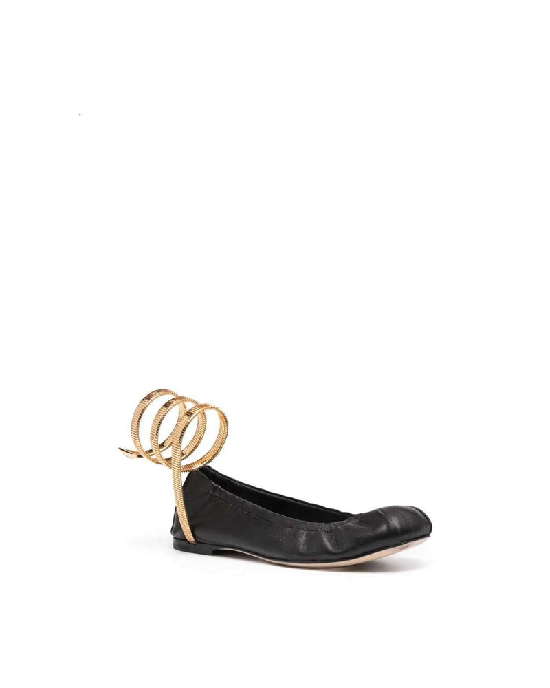 René Caovilla Black Flat Shoes Glam Steals