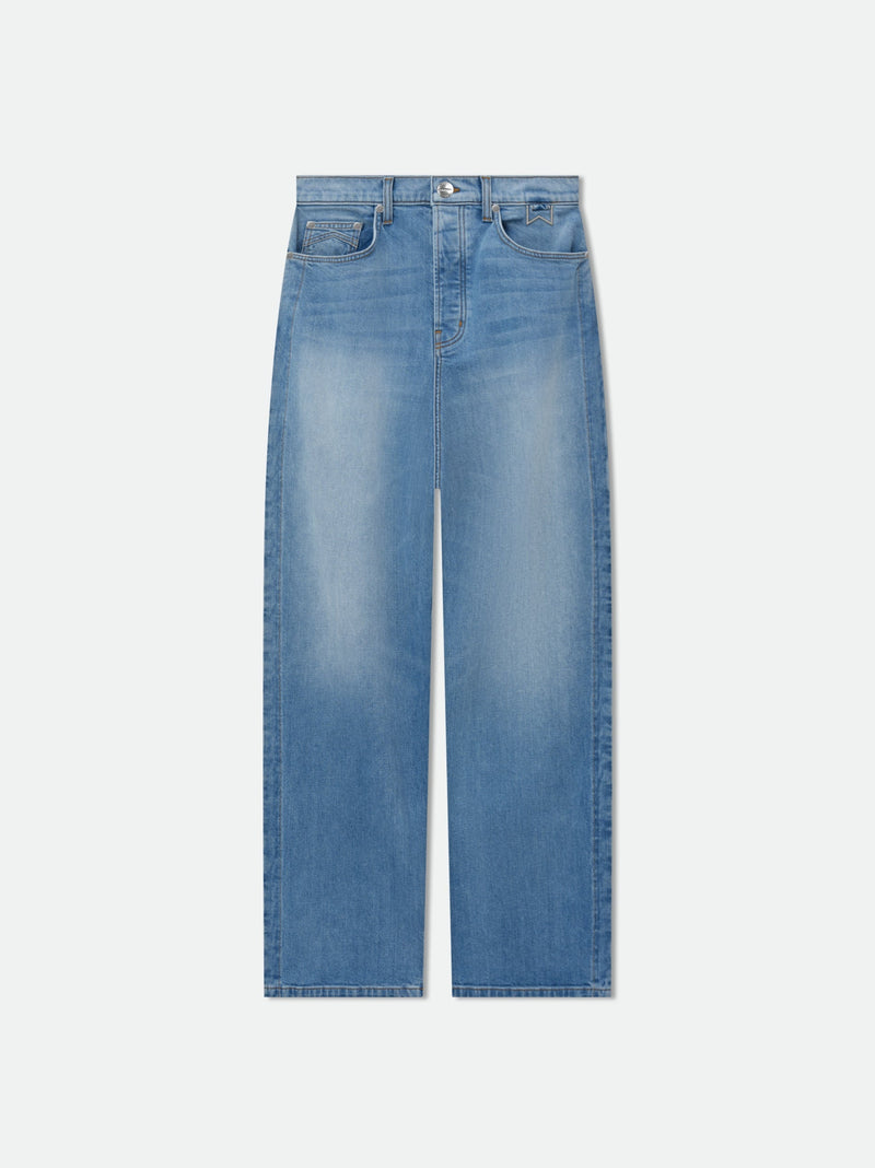 Rhude Blue Cotton Casual Pant Glam Steals