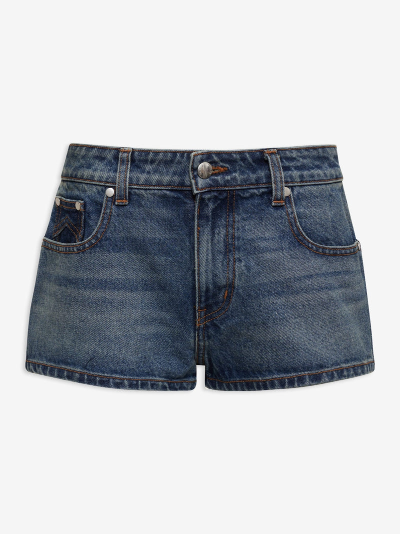 Rhude Blue Denim Shorts Glam Steals