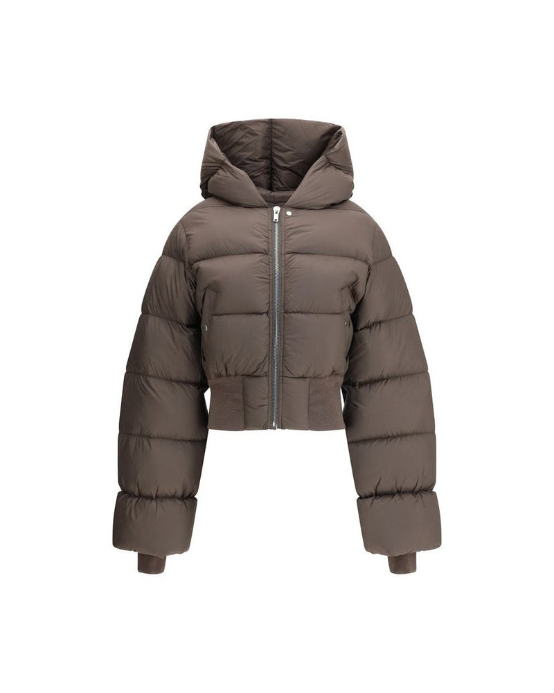 Rick Owens Brown Nylon Coat Glam Steals