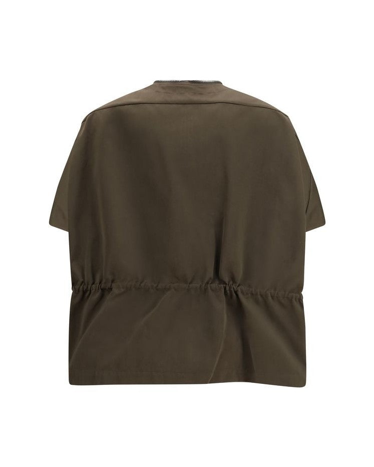 Rick Owens Brown Polyester Sleeveless Jacket Glam Steals