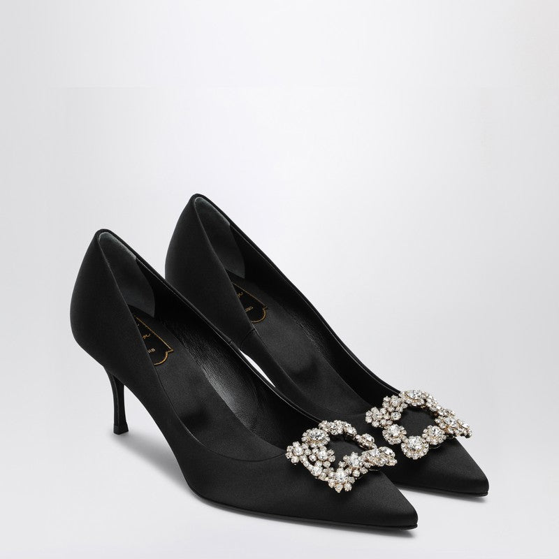 Roger Vivier Black Satin Efflorescence Décolletés Glam Steals