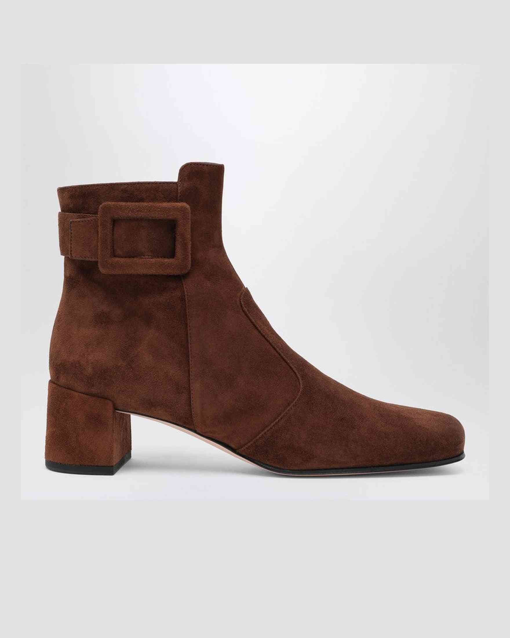 Roger Vivier Brown Suede Très Ankle Boots Glam Steals