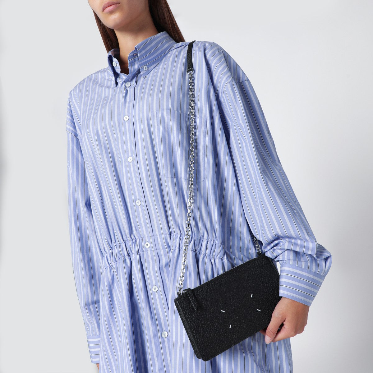 Maison Margiela Black card holder with shoulder strap Glam Steals