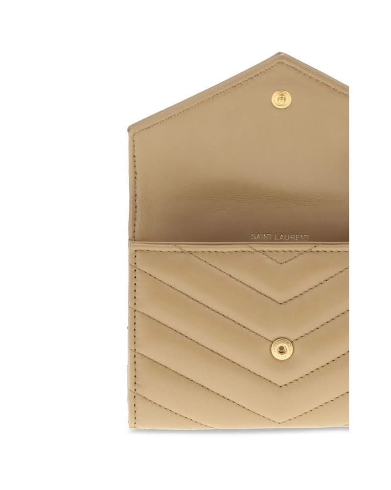 Saint Laurent Beige Calf Leather Bos Taurus Wallet 