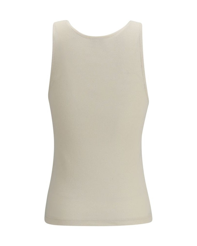 Saint Laurent Beige Cotton Tank Top Glam Steals