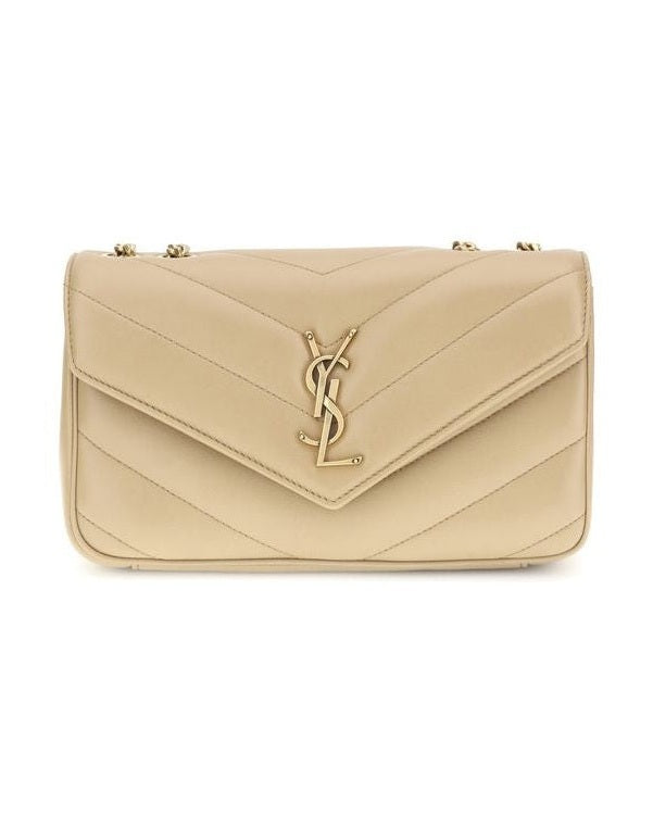 Saint Laurent Beige Lamb Ovis Aries Shoulder Bag Glam Steals