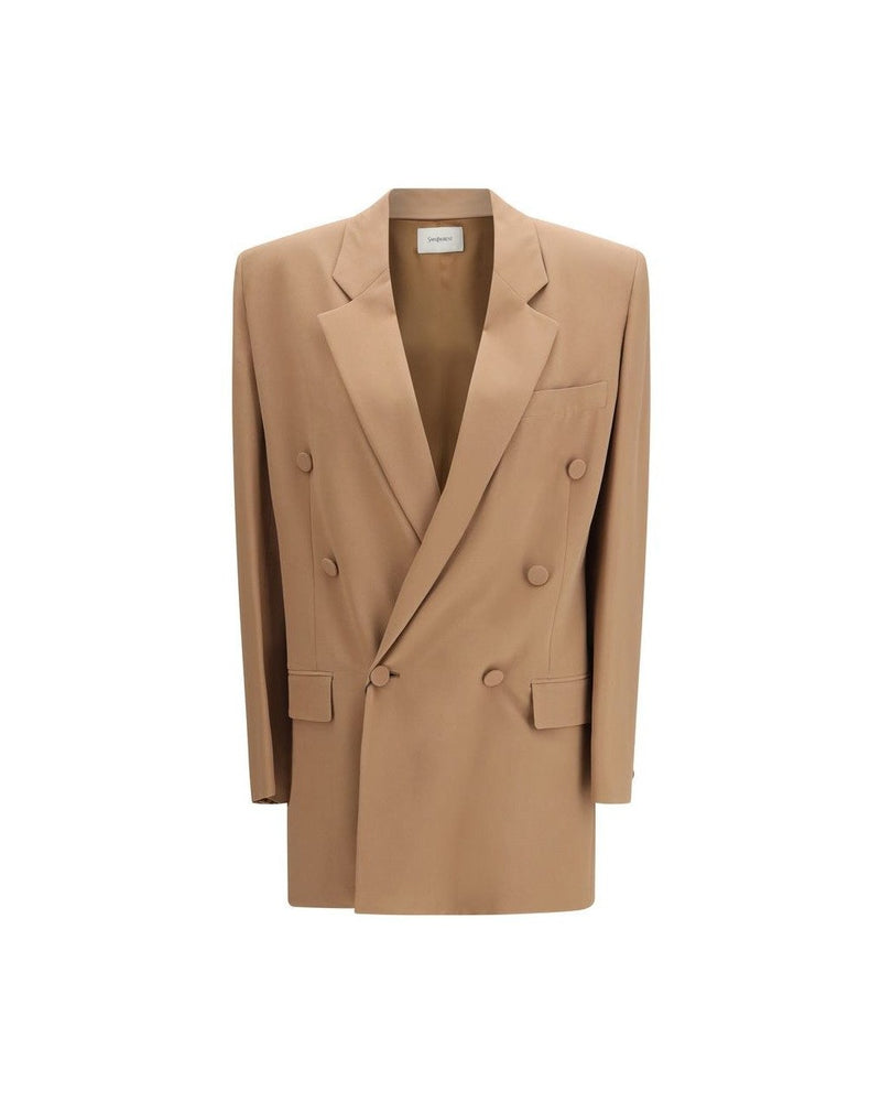 Saint Laurent Beige Silk Blazer Glam Steals