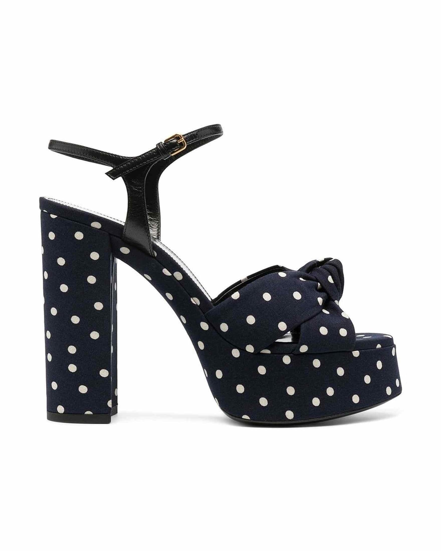 Saint Laurent Bianca Polka Dot Sandals Glam Steals