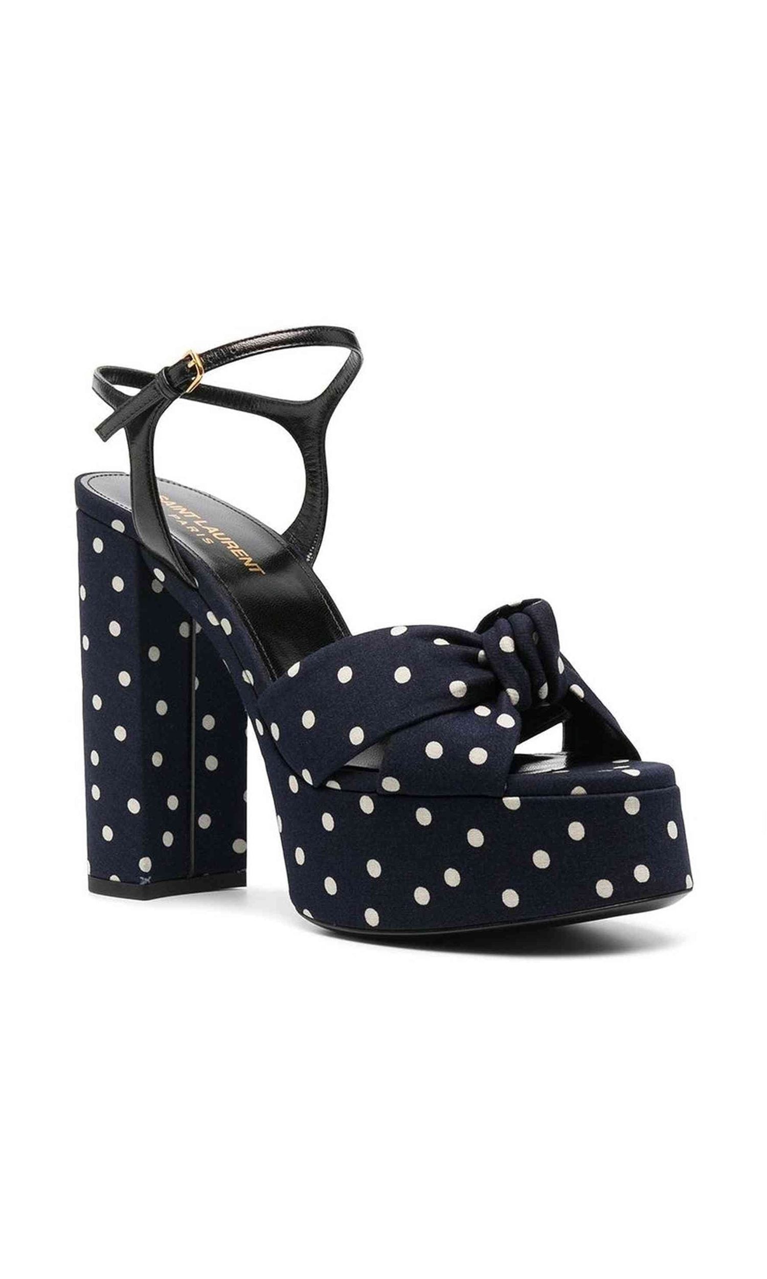 Saint Laurent Bianca Polka Dot Sandals Glam Steals
