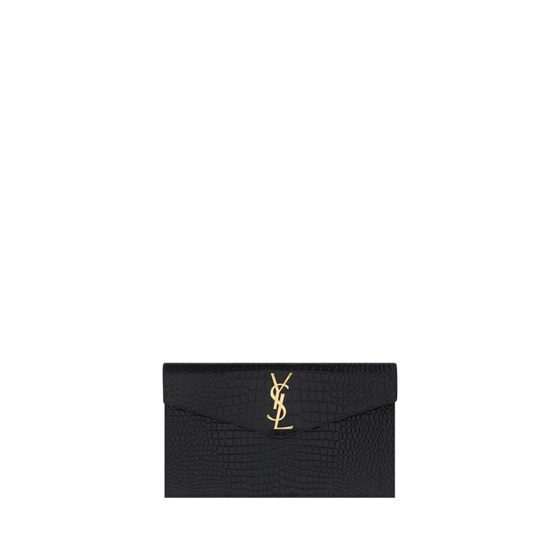 Saint Laurent Black Calf Leather Bos Taurus Card Case Glam Steals