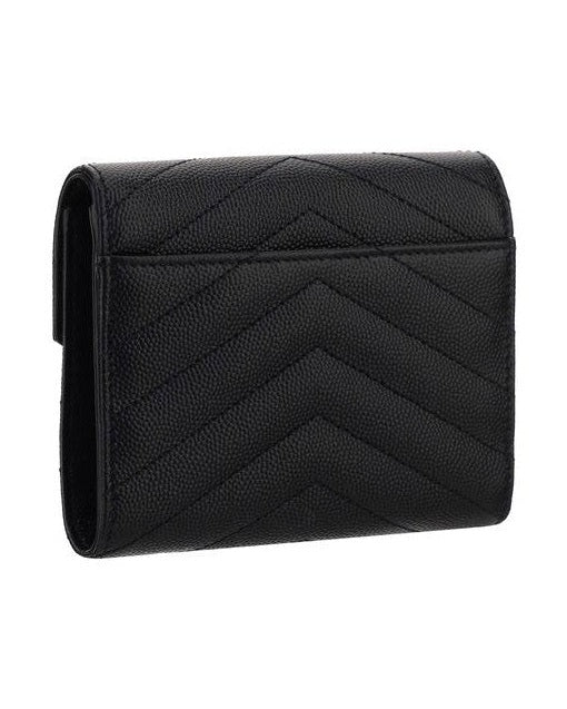 Saint Laurent Black Calf Leather Bos Taurus Wallet 