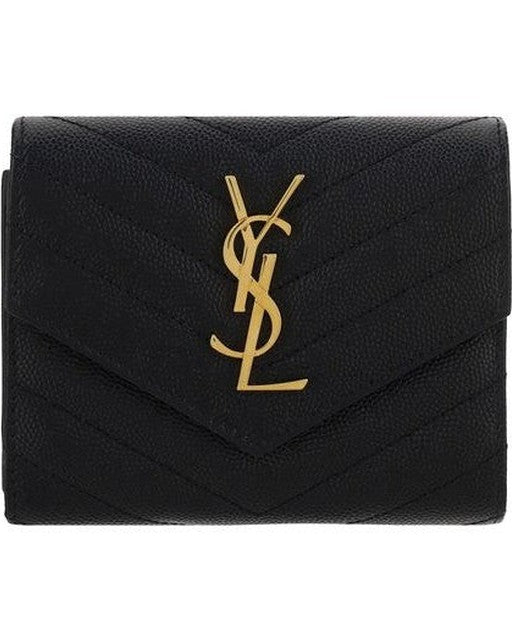 Saint Laurent Black Calf Leather Bos Taurus Wallet 