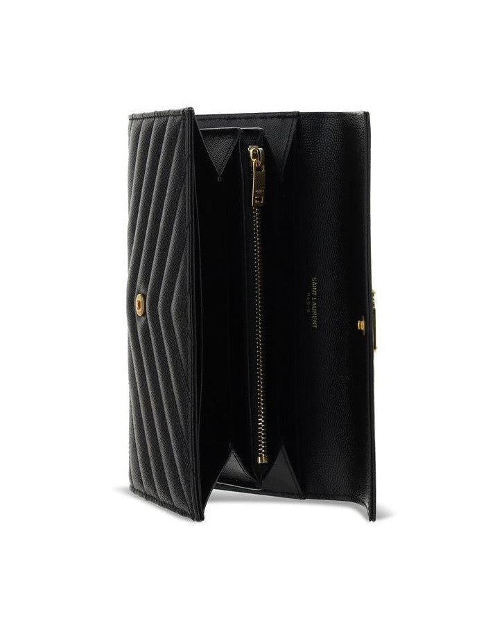 Saint Laurent Black Calf Leather Bos Taurus Wallet 