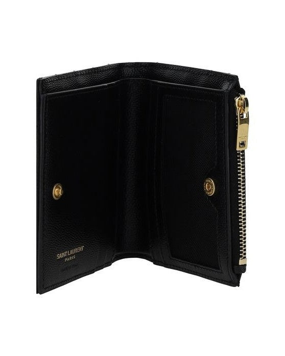 Saint Laurent Black Calf Leather Bos Taurus Wallet 