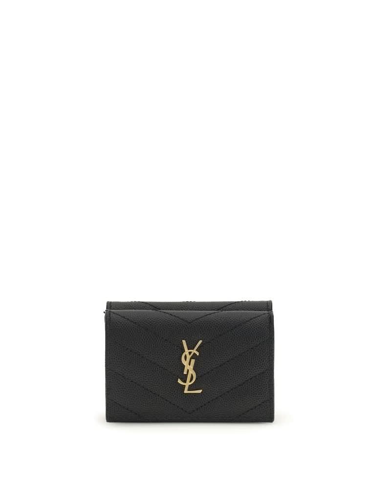 Saint Laurent Black Calf Leather Bos Taurus Wallet 