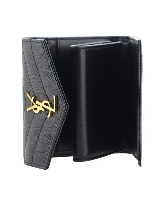 Saint Laurent Black Calf Leather Bos Taurus Wallet 