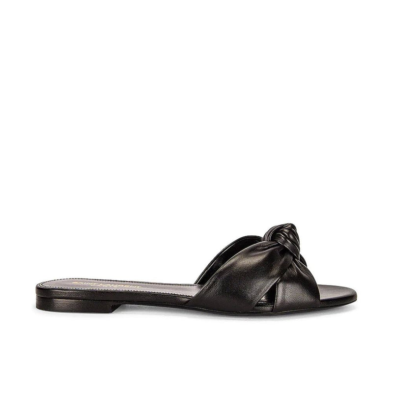 Saint Laurent Black Calfskin Slides Glam Steals