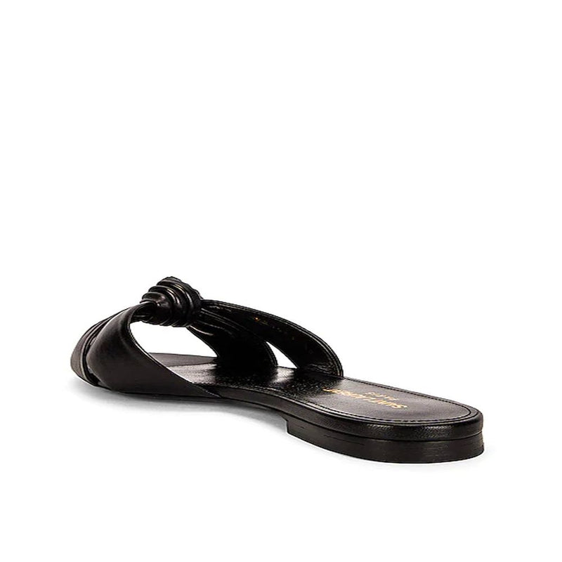 Saint Laurent Black Calfskin Slides Glam Steals