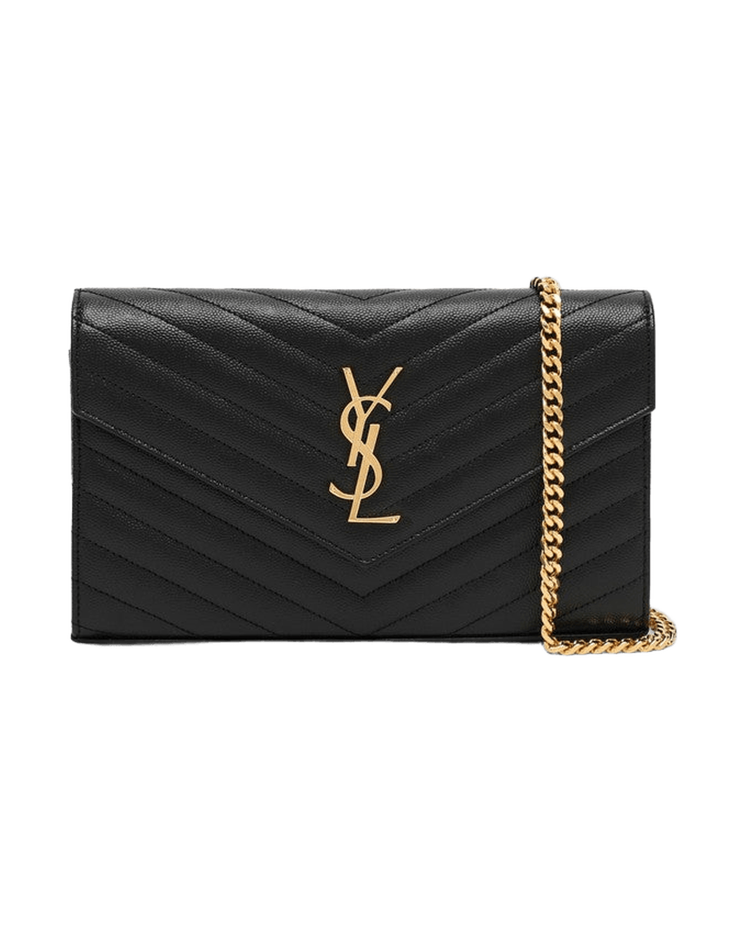Saint Laurent Black Cassandre Chain Clutch Bag Glam Steals