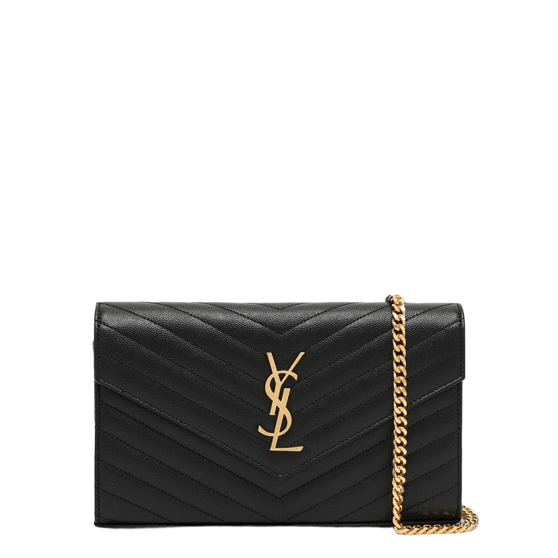 Saint Laurent Black Cassandre Chain Clutch Bag Glam Steals