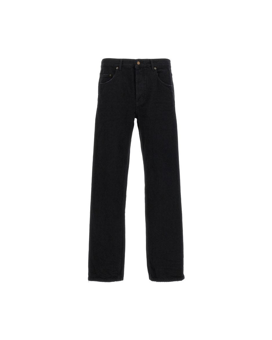 Saint Laurent Black Cotton Relaxed Fit Jeans Glam Steals