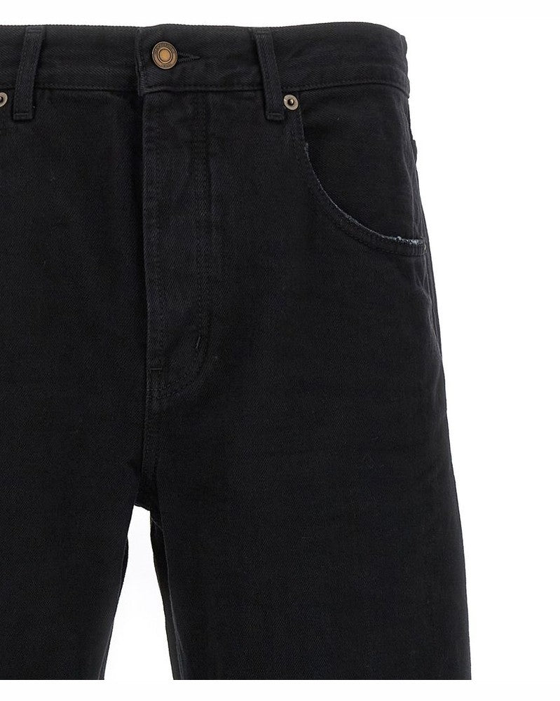 Saint Laurent Black Cotton Relaxed Fit Jeans 