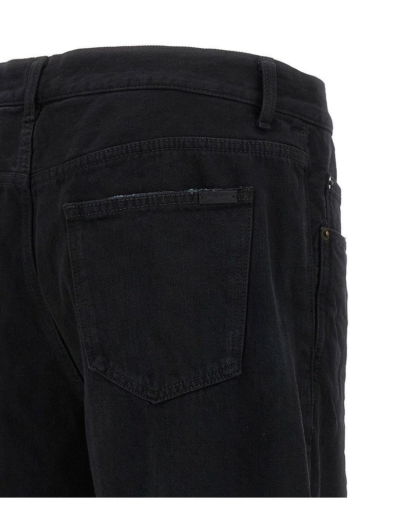 Saint Laurent Black Cotton Relaxed Fit Jeans 