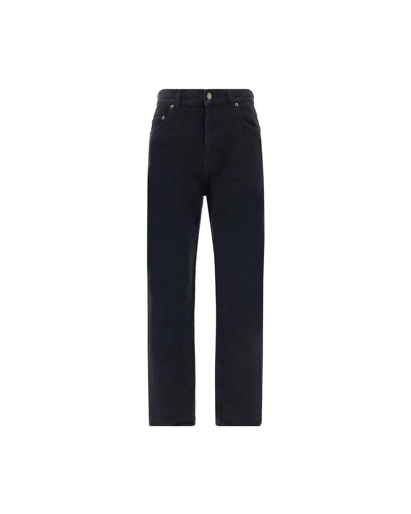 Saint Laurent Black Cotton Straight Leg Jeans Glam Steals