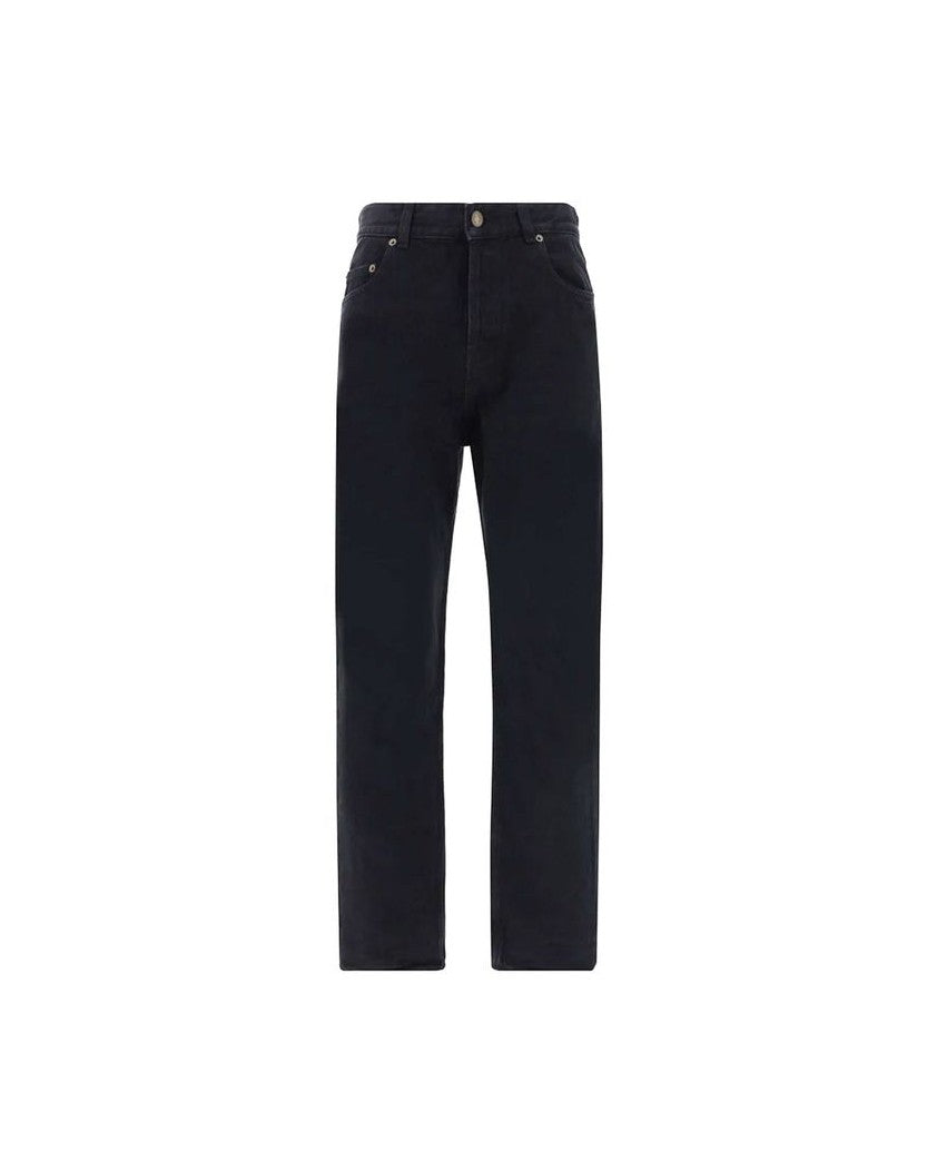 Saint Laurent Black Cotton Straight Leg Jeans Glam Steals