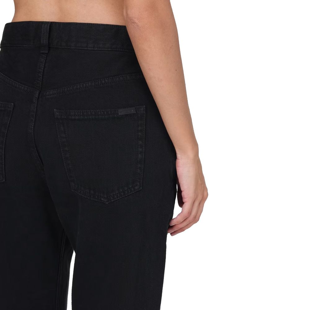 Saint Laurent Black Cotton Straight Leg Jeans Glam Steals