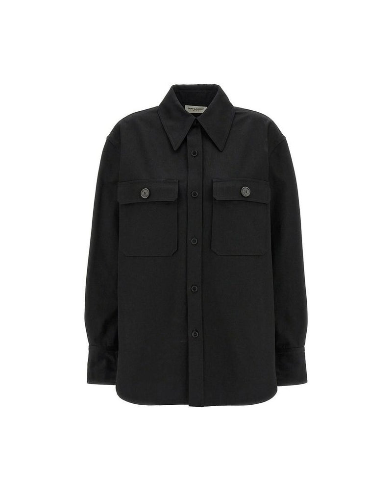 Saint Laurent Black Denim Shirt Glam Steals