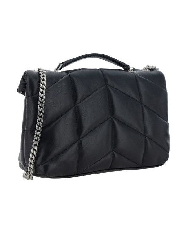 Saint Laurent Black Lamb Ovis Aries Shoulder Bag 